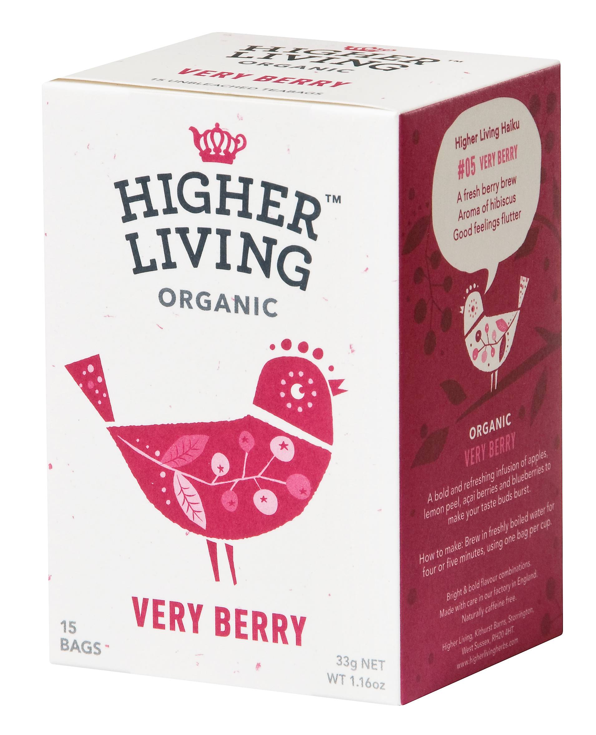 Ceai de fructe very berry eco-bio, 15 plicuri, higher living