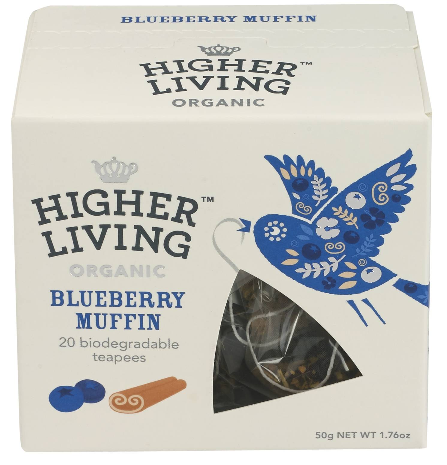 Ceai premium blueberry muffin eco-bio, 20 plicuri, higher living