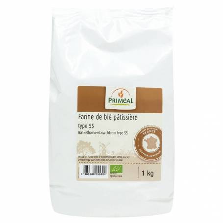 Faina alba de grau T55, pentru patiserie, 1Kg, eco-bio - Primeal