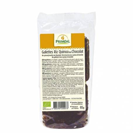 Turtite de quinoa si orez cu ciocolata 65g, eco-bio, Primeal