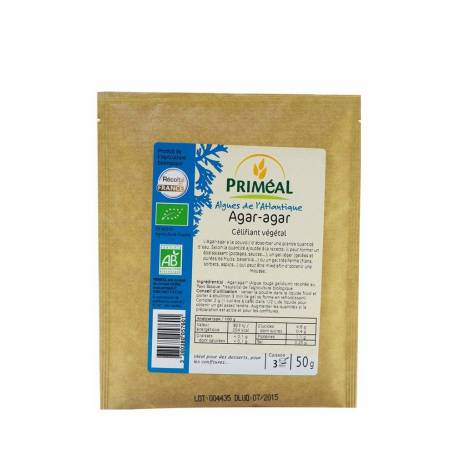 Agar Agar (pudra) gelifiant natural 50g, eco-bio, Primeal