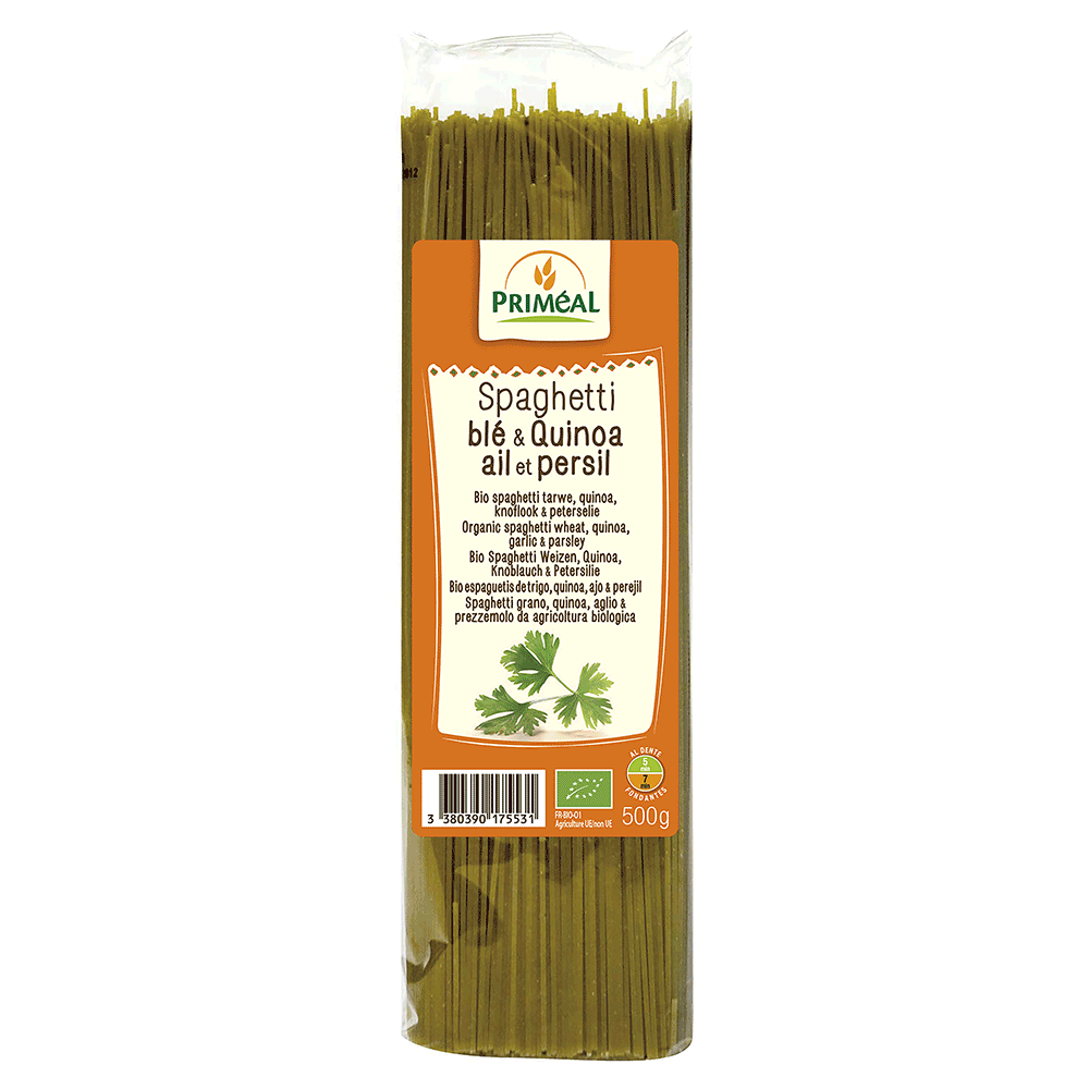 Spaghetti Cu Quinoa, Usturoi Si Patrunjel, 500g, Eco-bio - Primeal