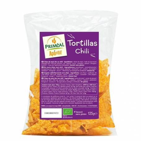 Chipsuri tortila cu chili, 125g, eco-bio - Primeal