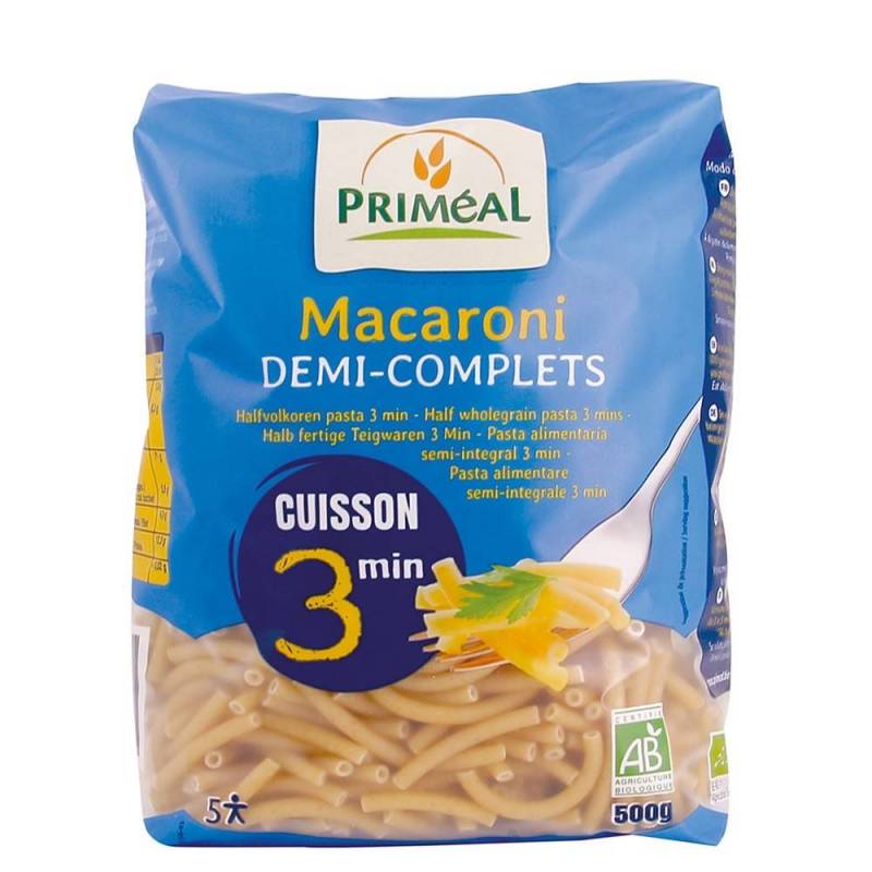 Macaroane semi-integrale cu gatire rapida, 500g, eco-bio - Primeal