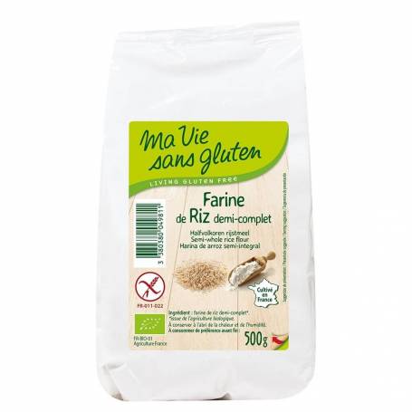 Faina de orez semiintegral, fara gluten, 500g, eco-bio - Ma vie sans Gluten