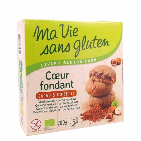 Biscuiti fara gluten cu crema de cacao si alune, 200g, eco-bio - Ma vie sans Gluten