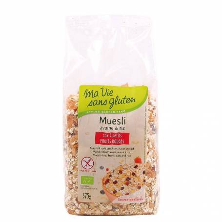 Musli crocant cu 4 fructe rosii, fara gluten, 375g, eco-bio - Ma vie sans Gluten