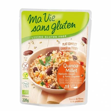 Quinoa si mei cu legume gata preparat, fara gluten, 220g, eco-bio - Ma vie sans Gluten