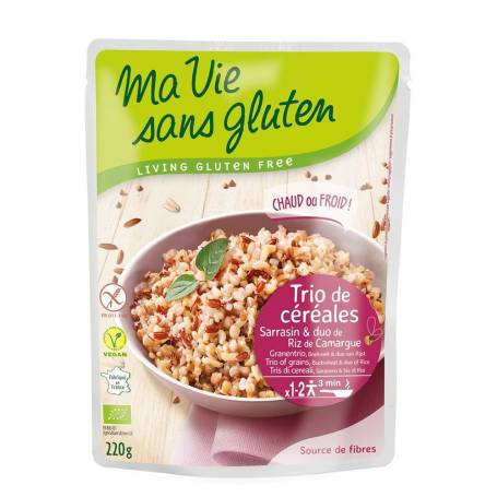 Trio cereale natur gata preparat, fara gluten, 220g, eco-bio - Ma vie sans Gluten