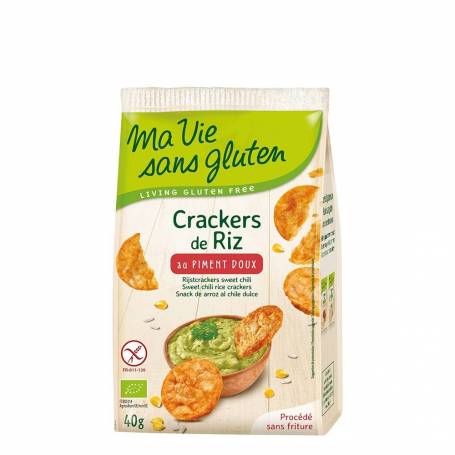 Crackers din orez cu ardei dulce, fara gluten, 40g, eco-bio - Ma vie sans Gluten