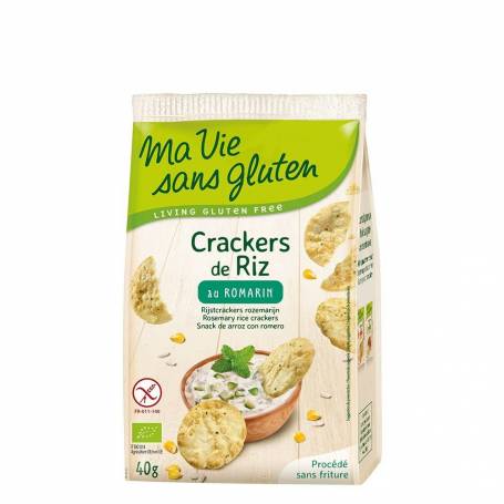 Crackers din orez cu rozmarin, fara gluten, 40g eco-bio - Ma vie sans Gluten
