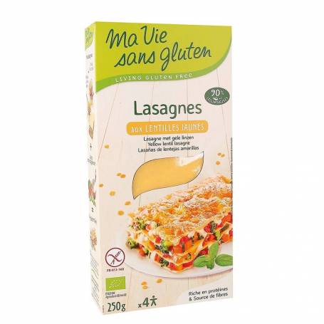 Lasagna din linte galbena, fara gluten, 250g, eco-bio - Ma vie sans Gluten