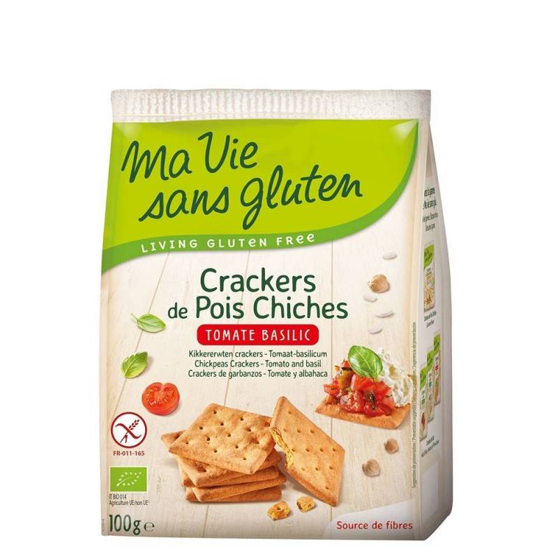 Crackers cu naut, rosii si busuioc, fara gluten, 100g, eco-bio - Ma