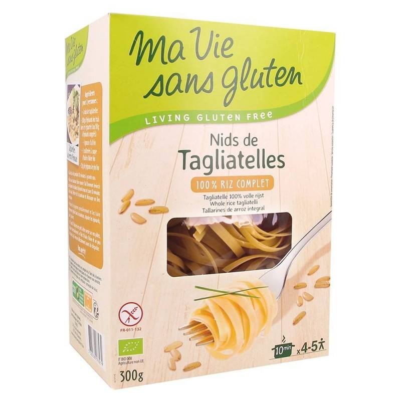 Cuiburi de tagliatele din orez integral, fara gluten, 300g, eco-bio