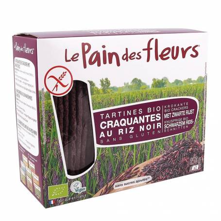 Turte crocante din orez negru -fara gluten eco-bio 150g Le pain des fleurs