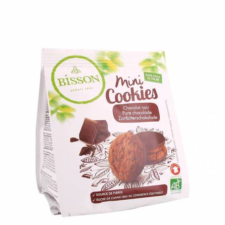 Mini Cookies, cu ciocolata neagra, eco-bio, 120g - Bisson