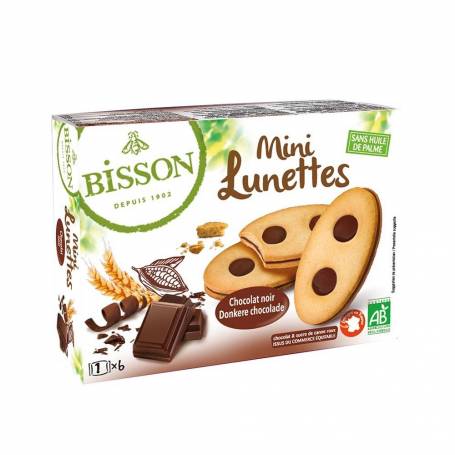 Biscuiti Mini ochelari cu ciocolata, eco-bio, 175g - Bisson