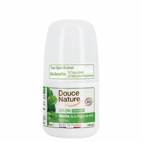 Deo roll-on purifiant cu menta, toate tipurile de piele, 50ml - Douce Nature