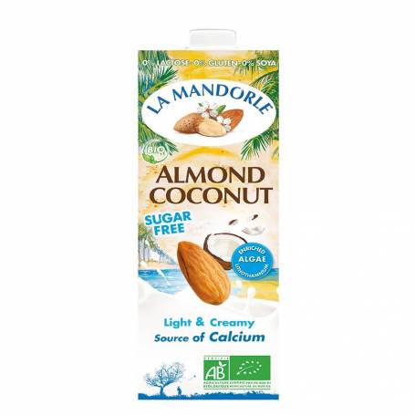 Lapte de migdale cu cocos, fara zahar, eco-bio, 1L - La Mandorle