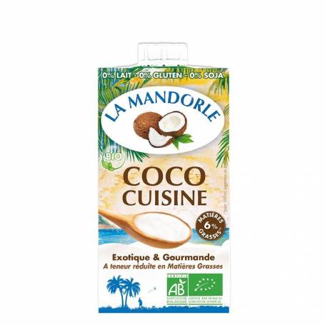 Smantana vegetala de cocos, eco-bio, 250ml - La Mandorle
