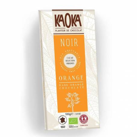 Ciocolata neagra 55% cacao cu portocale, eco-bio, 100g - Kaoka