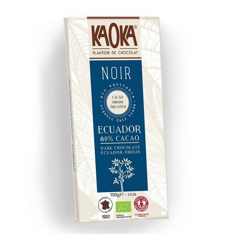 Ciocolata neagra 80% cacao Ecuador, eco-bio, 100g - Kaoka