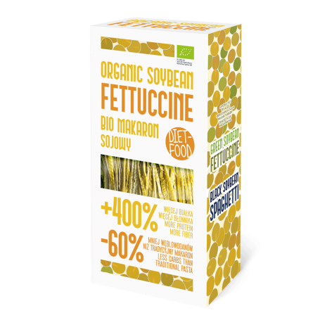 Fettuccine bio din soia galbena, eco-bio, 200g - Diet Food