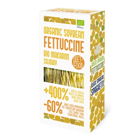 Fettuccine bio din soia galbena, eco-bio, 200g - Diet Food
