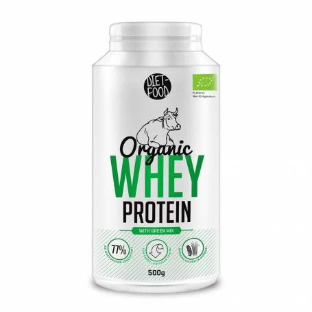 Proteina din zer, green mix si stevia, eco-bio, 500g - Diet Food