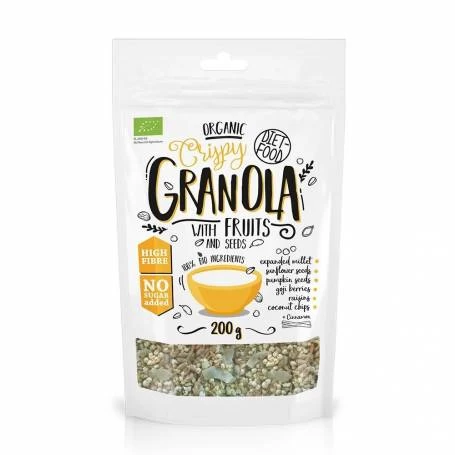 Granola cu fructe, eco-bio, 200g - Diet Food