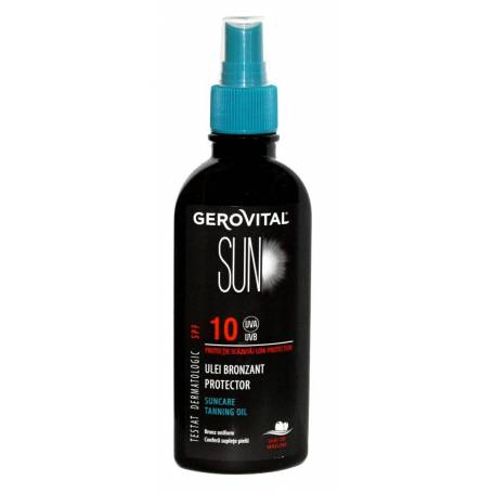 Ulei bronzant protector SPF10 150ml - Gerovital Sun 