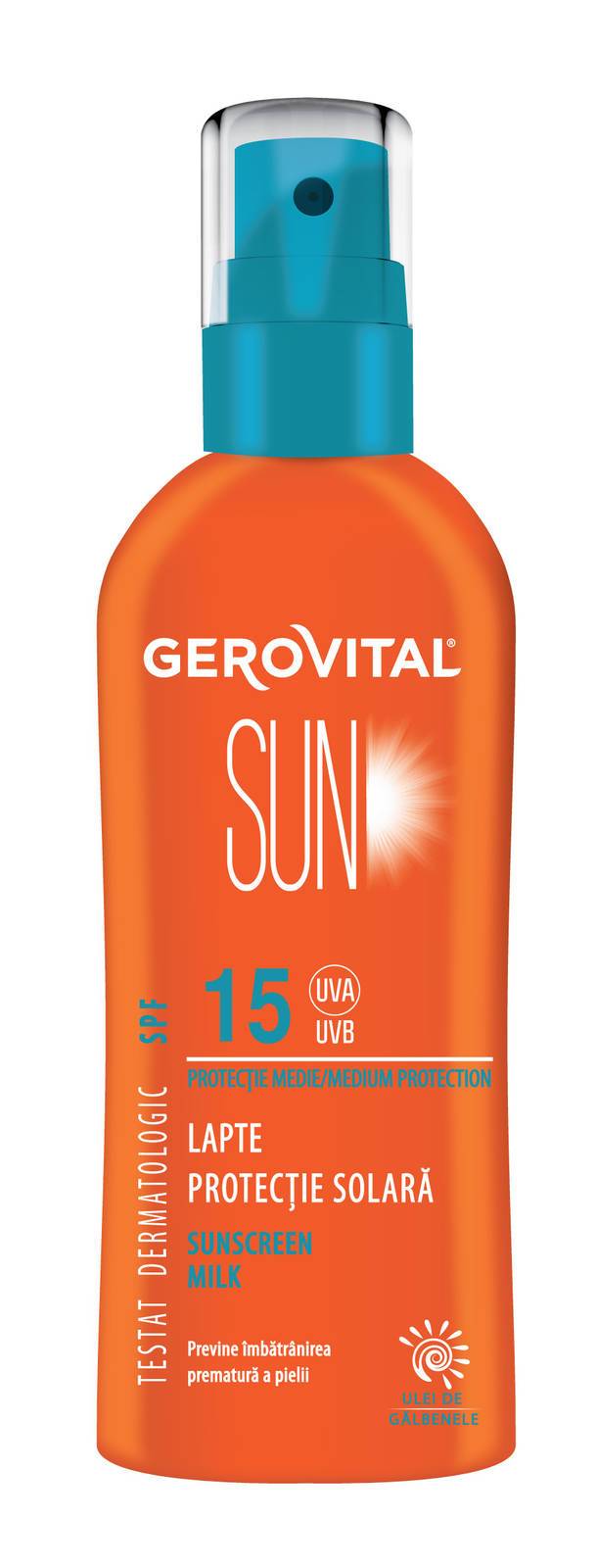 Lapte protectie solara spf 15 150ml - gerovital sun