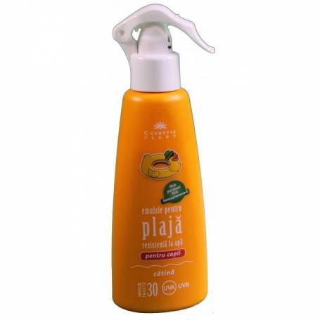 Emulsie plaja rezistenta la apa pentru copii SPF 30 cu ulei de catina – protectie  inalta 200 ml - Cosmetic Plant