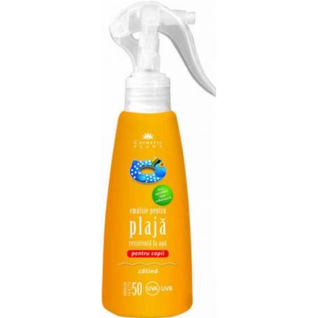 Emulsie pentru plaja rezistenta la apa pentru copii SPF 50 cu ulei de catina – protectie  inalta 200 ml - Cosmetic Plant