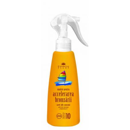 Emulsie pentru accelerarea bronzarii SPF 10 cu unt de cacao, ulei de morcov si vitamina E 200 ml - Cosmetic Plant