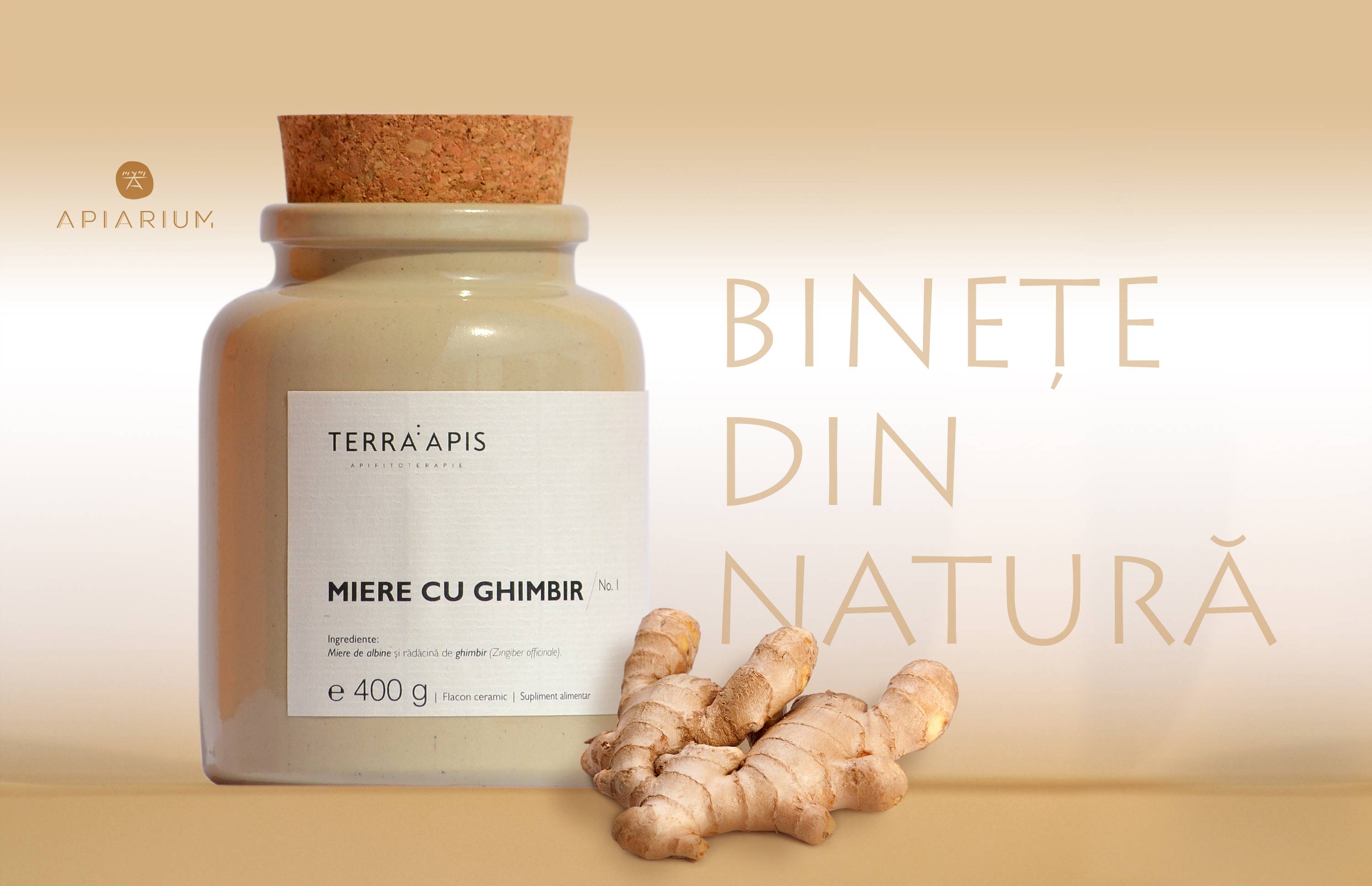 Miere cu ghimbir no 1 - 400g - terra apis