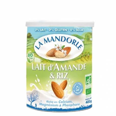 Lapte praf de migdale cu orez, eco-bio, 400g - La Mandorle