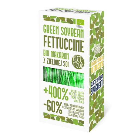 Fettuccine bio din soia verde, eco-bio, 200g - Diet Food