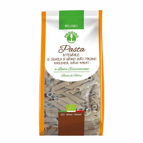 Penne din grau dur integral, eco-bio, 500g - PROBIOS