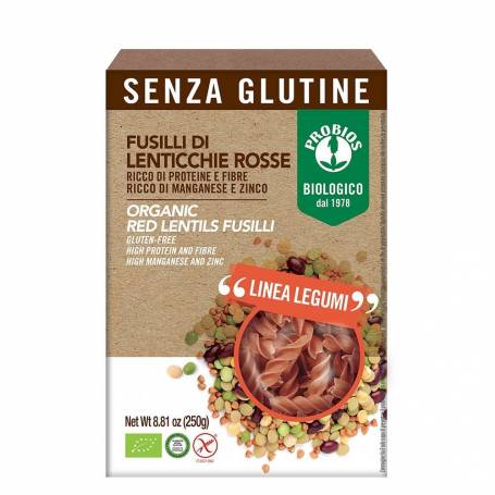 Fusilli din linte rosie, eco-bio, 250g - PROBIOS