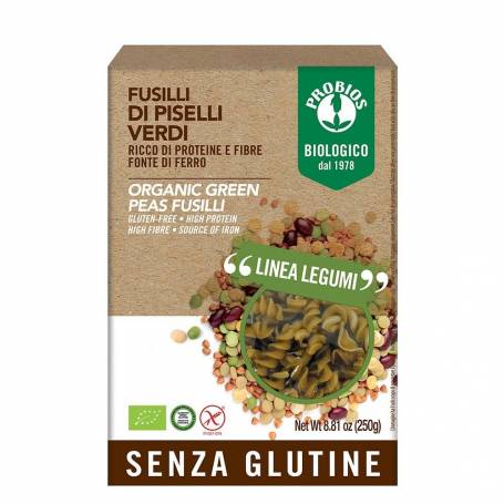 Fusilli din mazare verde, eco-bio, 250g - PROBIOS