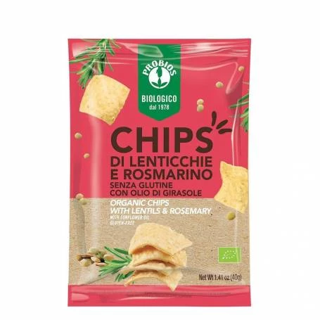 Chipsuri bio cu linte si rozamarin, eco-bio, 40g - PROBIOS