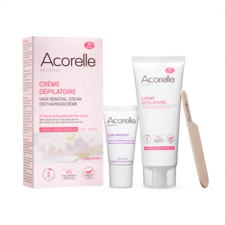 Crema depilatoare naturala pentru fata si zone sensibile 75ml ACORELLE