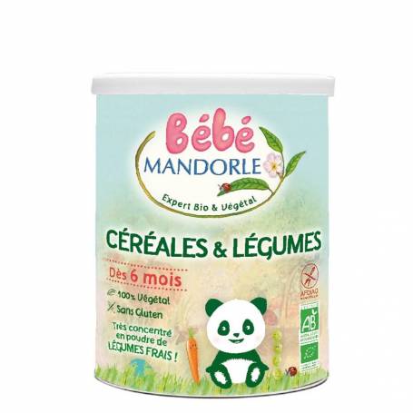 Cereale + legume pentru bebelusi - de la 6 luni 400g eco-bio Bebe MANDORLE