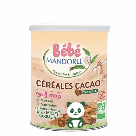 Cereale cu cacao pentru bebelusi - de la 8 luni 400g eco-bio Bebe MANDORLE