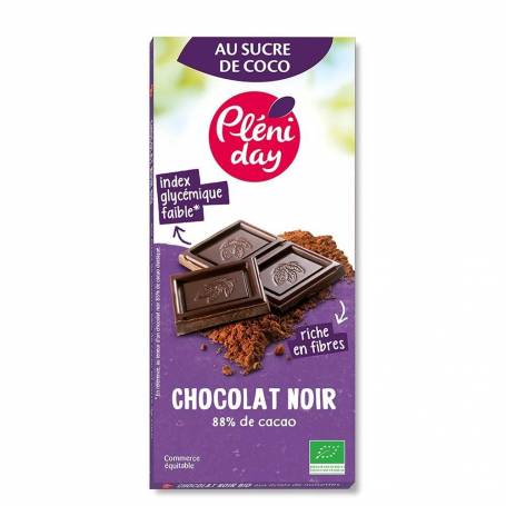 Ciocolata neagra - continut redus de zahar 100g eco-bio Pléniday