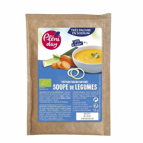 Supa instant de legume - fara sare 18g eco-bio Pléniday