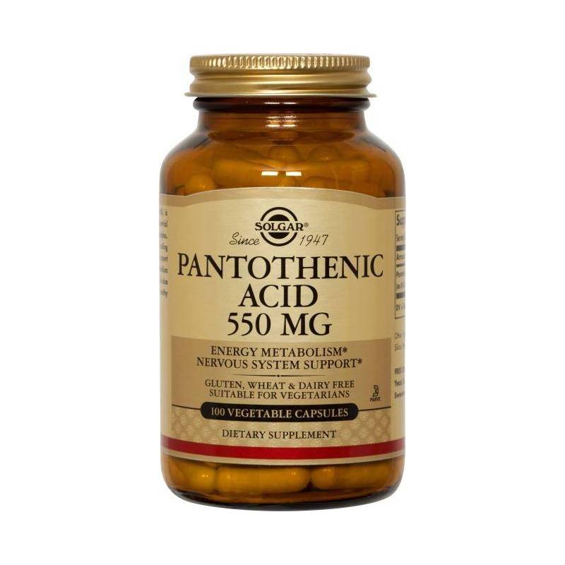 Pantothenic Acid 550mg 100cps - SOLGAR