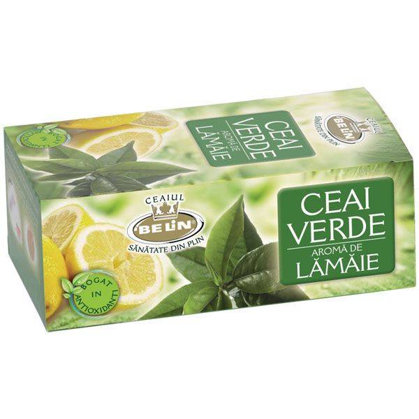 Ceai verde cu lamaie, 20 plicuri, belin