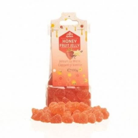 Jeleuri cu miere, capsuni si vanilie 100g, Apidava